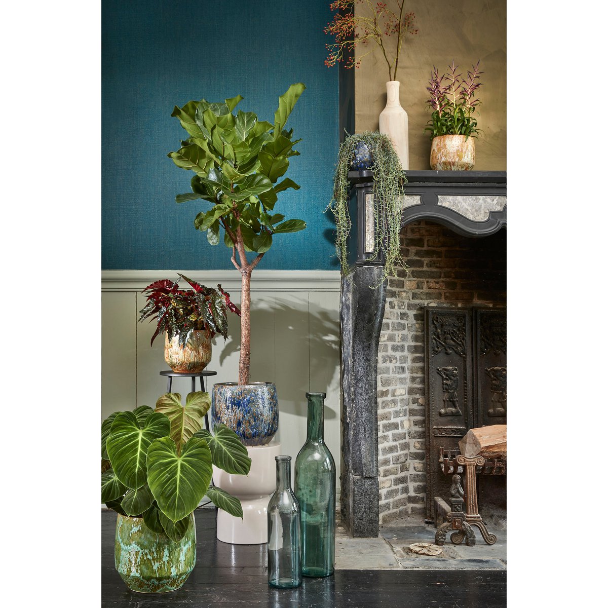 Vase Bouteille Rioja - H75 x Ø18 cm - Verre Recyclé - Vert