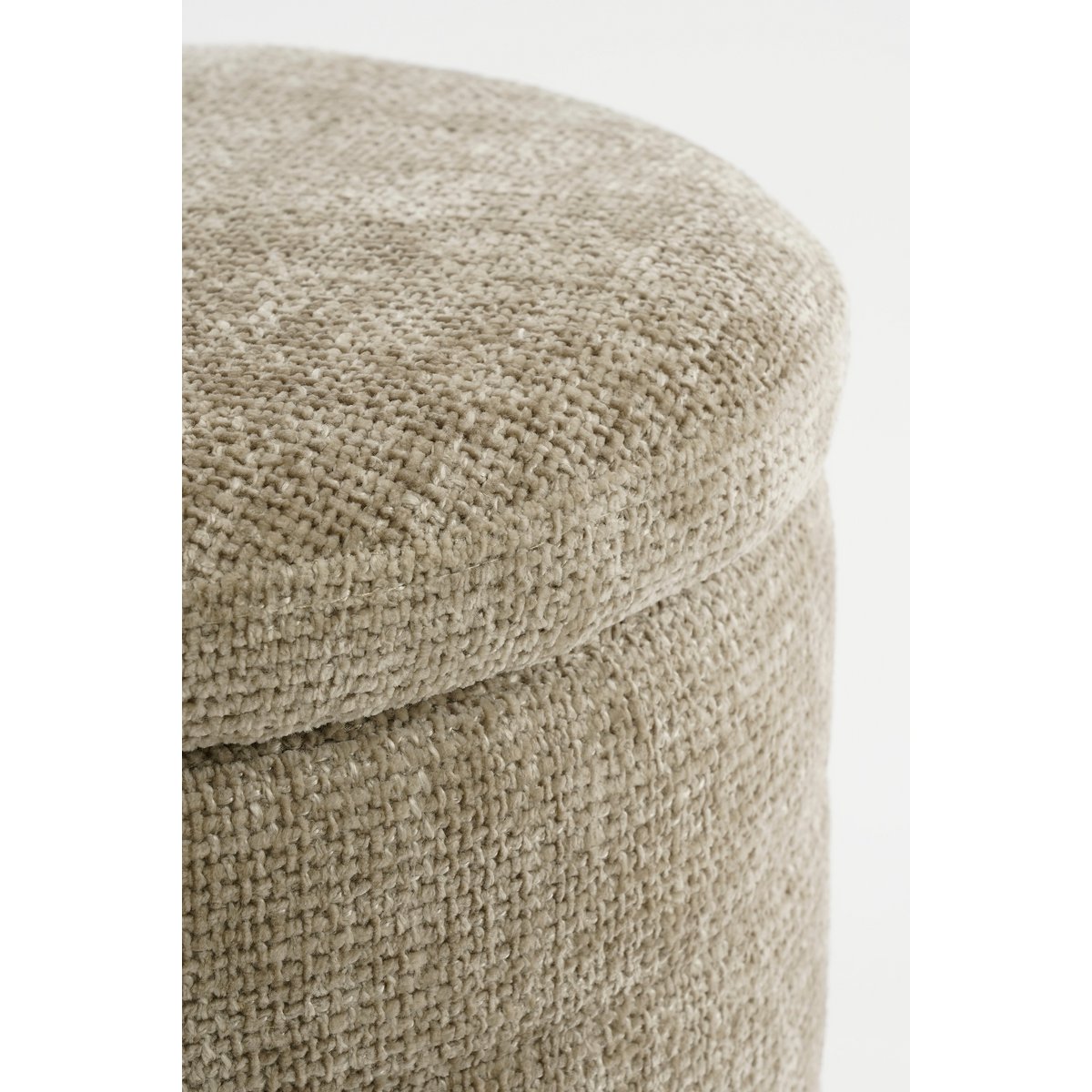 Pouf de rangement - H41 x Ø42 cm - Gris clair