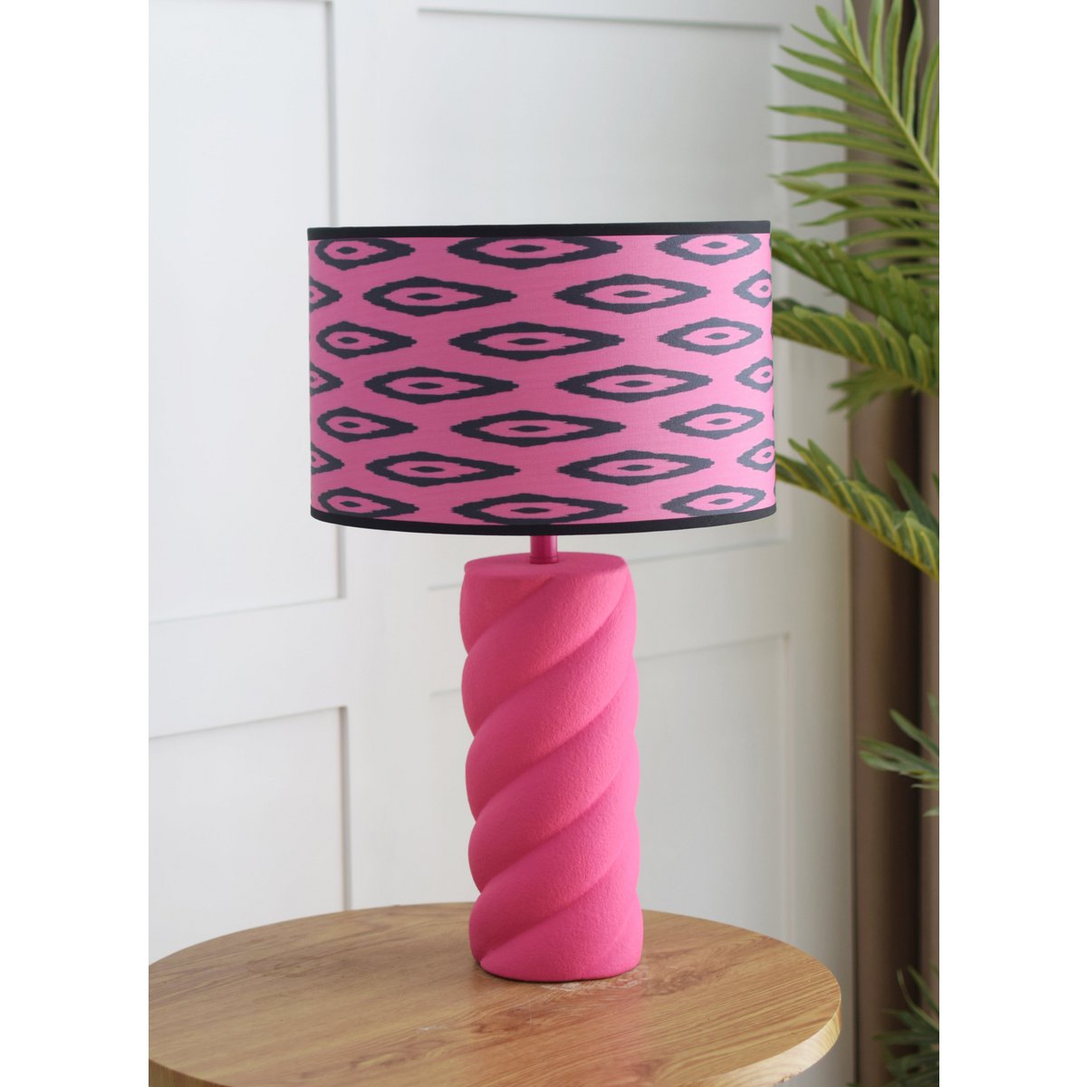 Table lamp - Twisted Candy - Ceramic - Pink -E27- 12x12x28cm