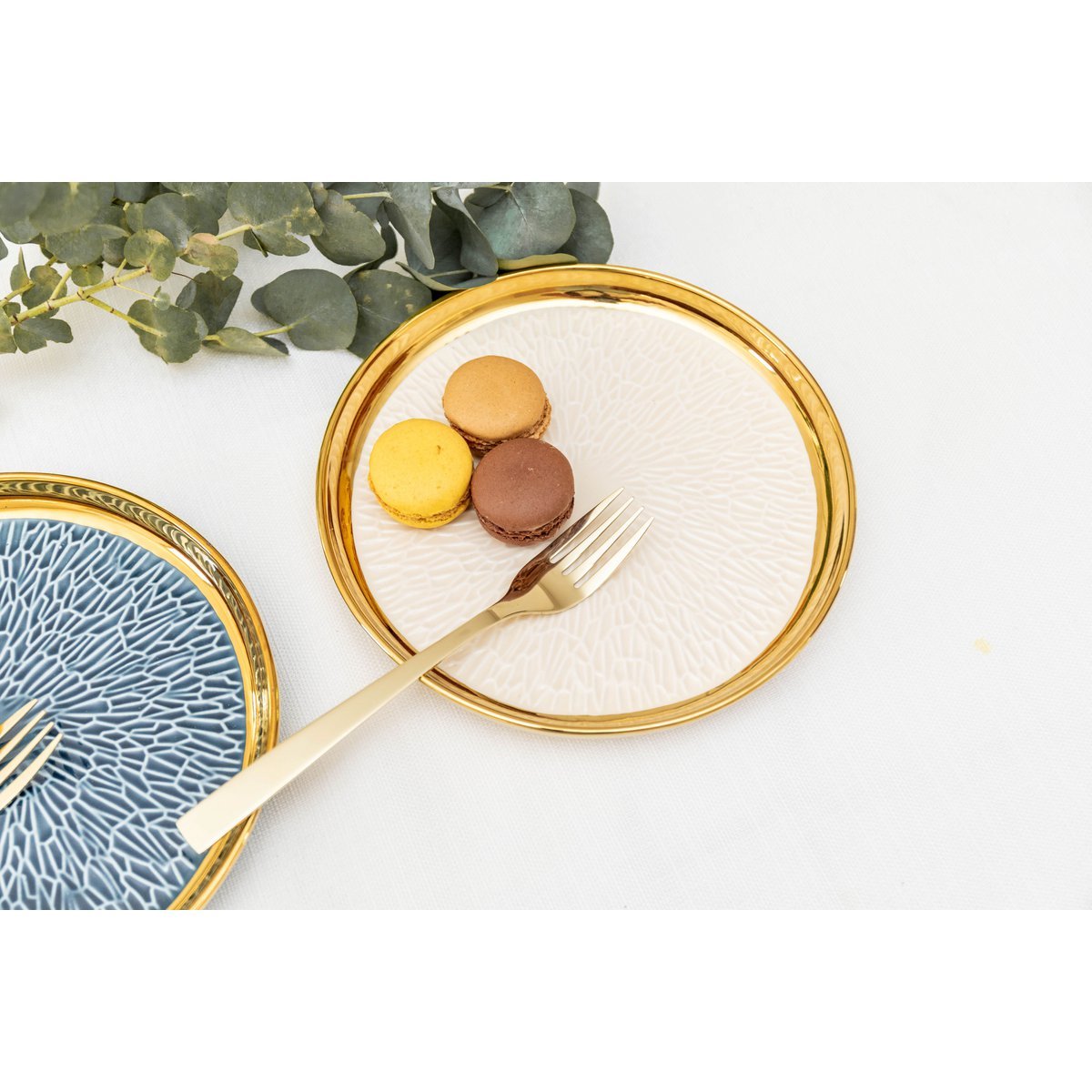 Dessertborden met Gouden Rand | Ø 20 cm |woon-meubel.nl