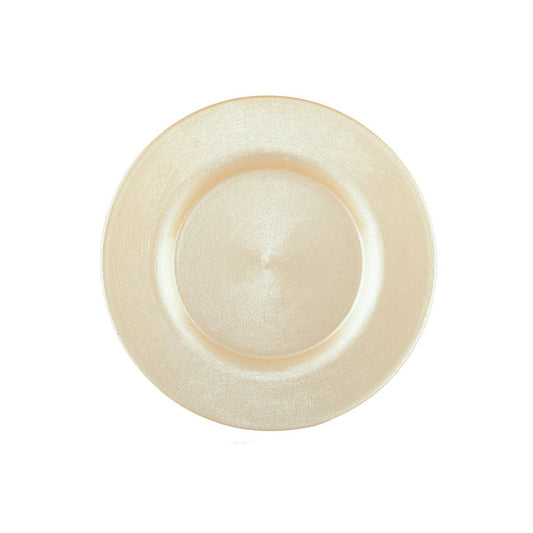 Aulica Vanillekleurig Ginkgo Bord – Ø28 cm – Glas – Elegant Natuurdesign