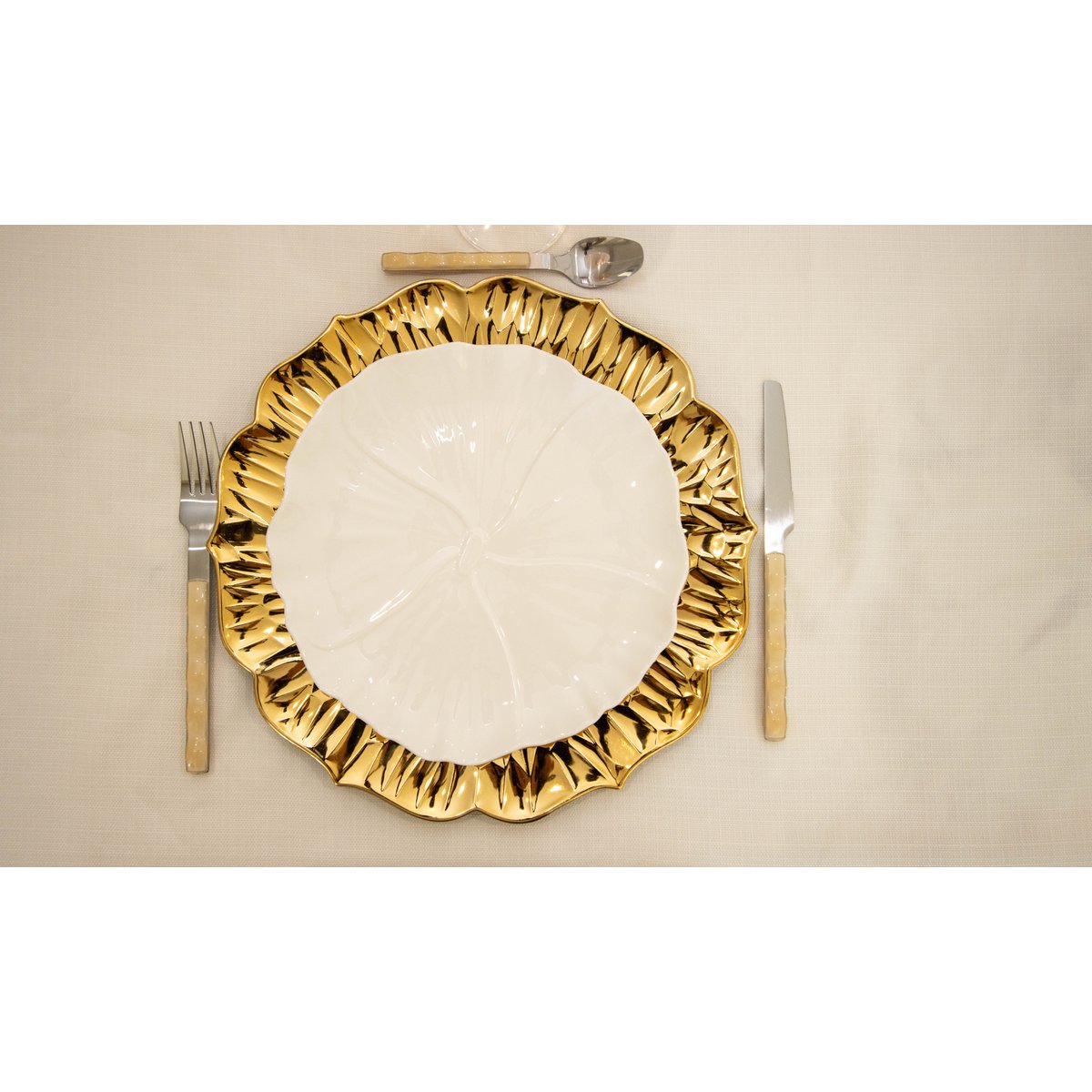 Aulica Onderborden Goud – Set van 4 – Ronde Charger Plates – Ø33 cm