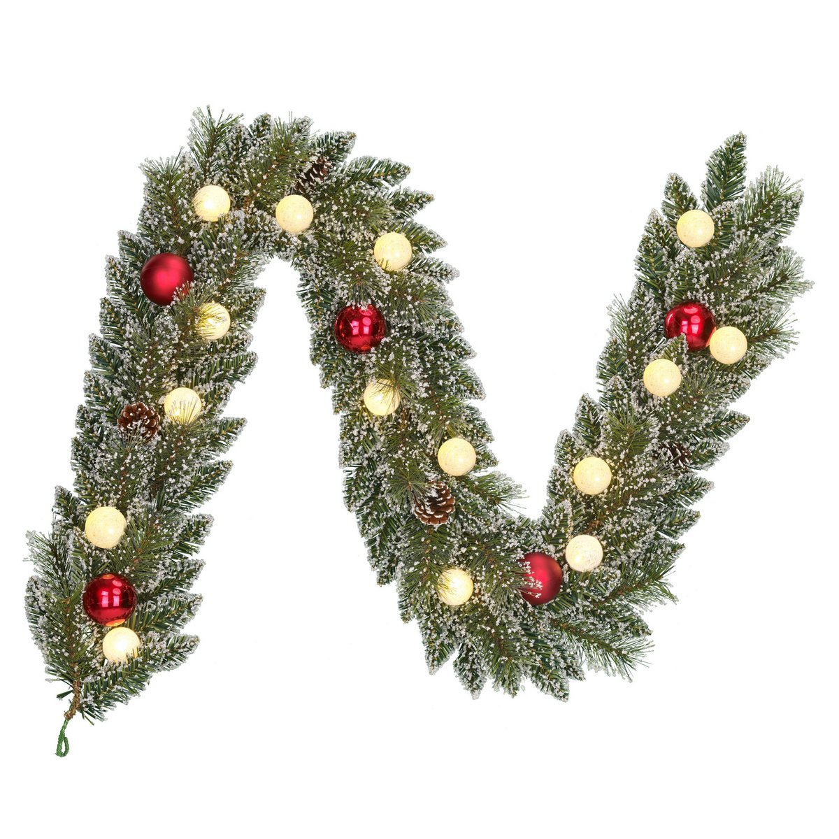 Kaprun kerstguirlande 180 cm met LED en kerstballen | woon-meubel.nl