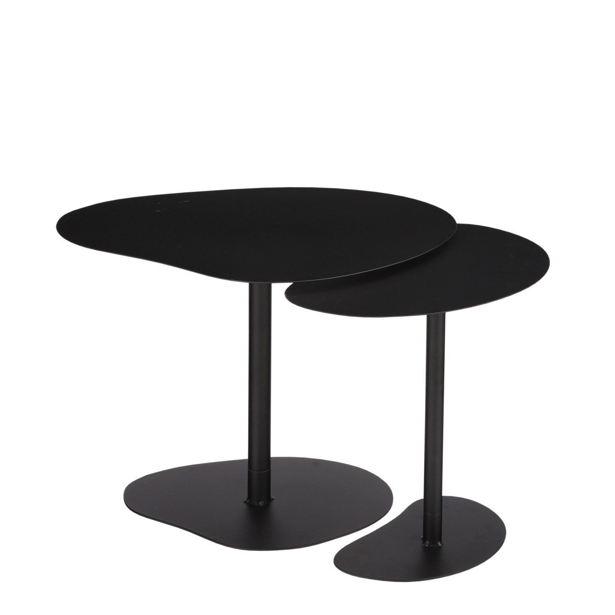 Bijzettafel, Set van 2, L55xB41xH40cm, Metaal, zwart|woon-meubel.nl