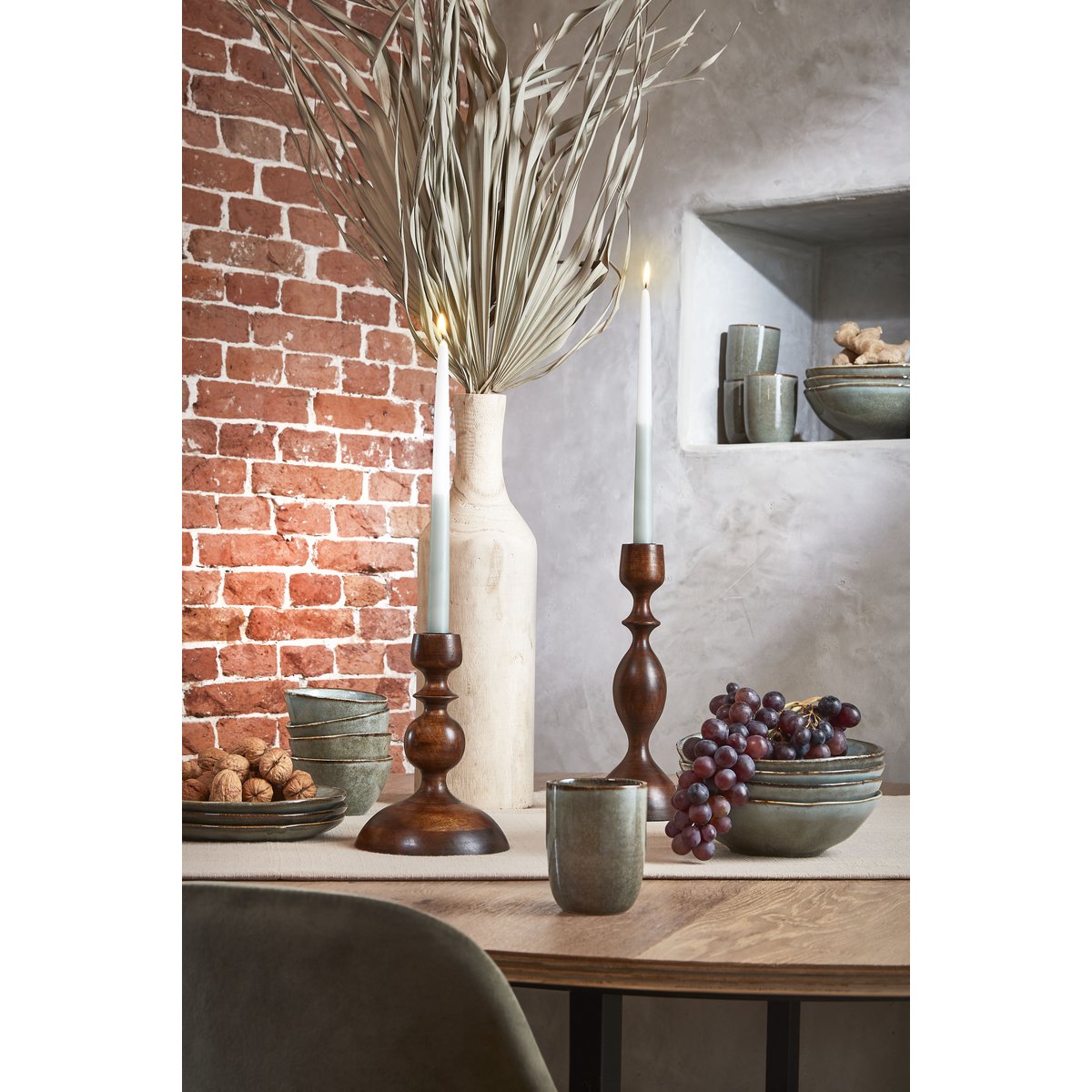 Vase Pia - H47 x Ø13 cm - Bois de Paulownia - Marron clair
