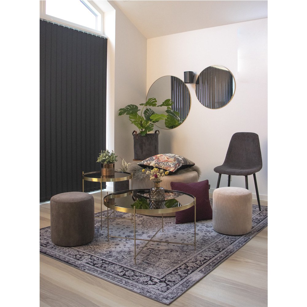 Jersey Spiegel rond in zwart of messing look 40/60/60/80