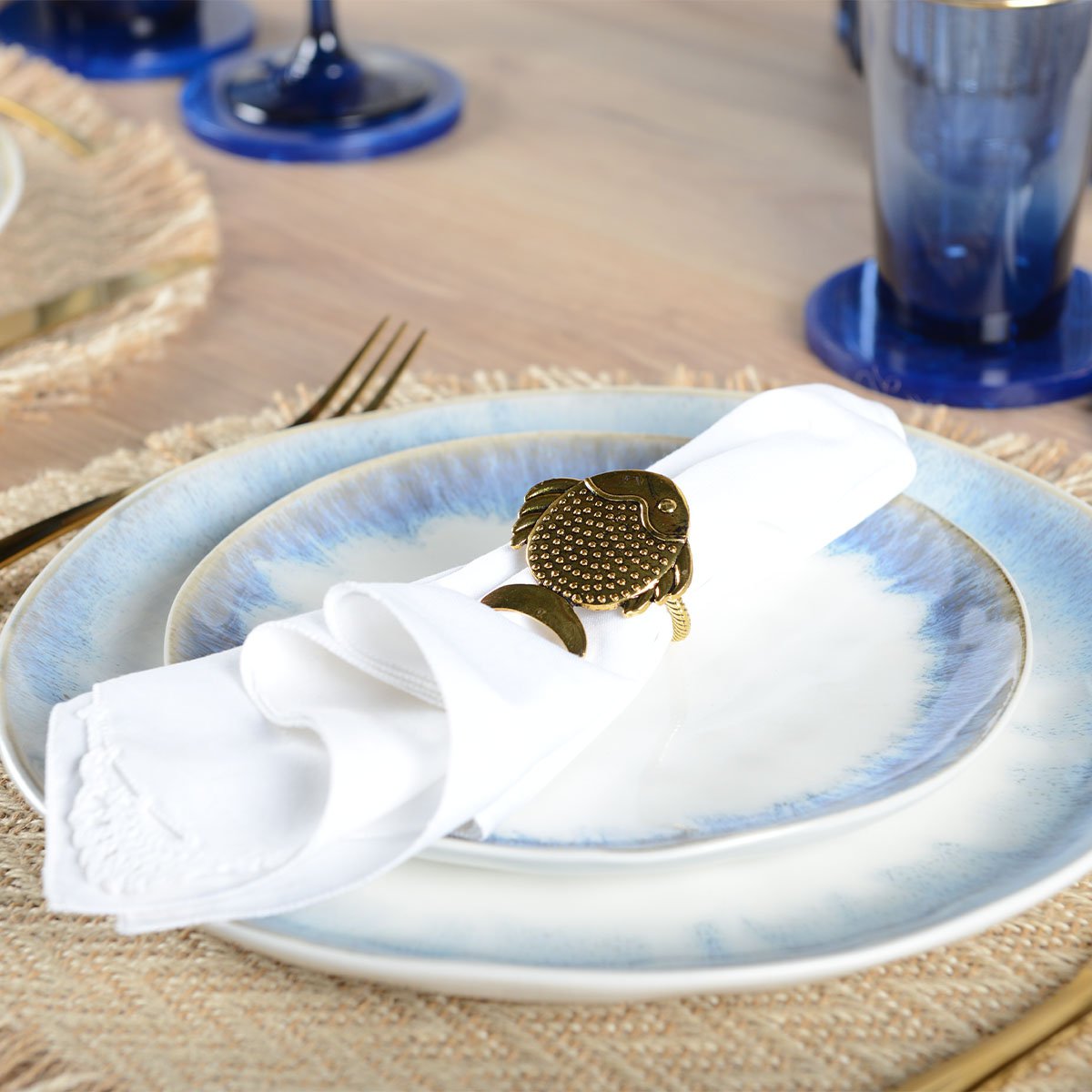 Lichtblauw Dessertbord Keramiek – Aulica | 20 cm | woon-meubel.nl