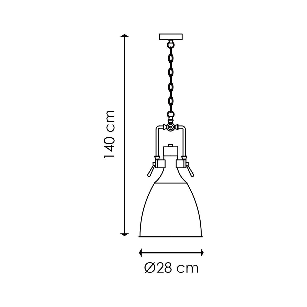 Hanging lamp Dive - chrome - 28.5x29x140cm