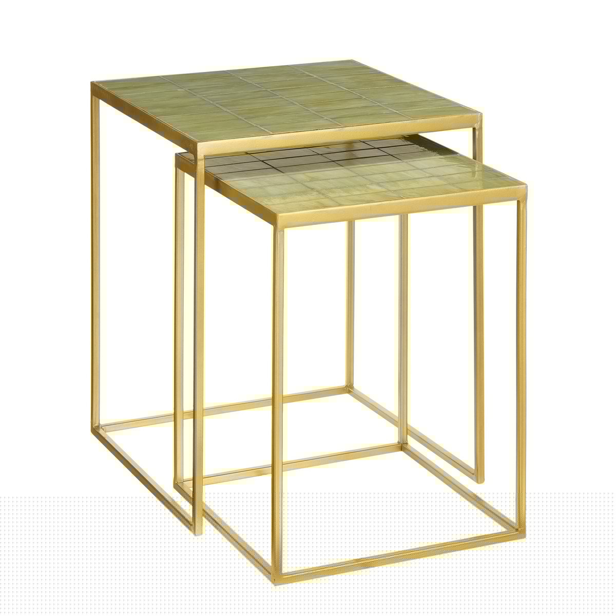 Aaron Bijzettafel voor Buiten - Set van 2 - Metaal - Groen