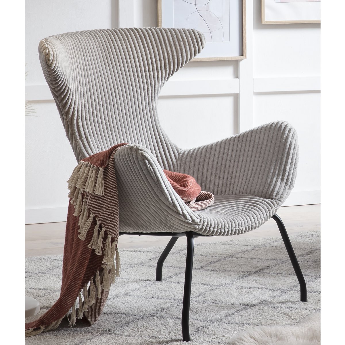 Relaxfauteuil Grijze structuurstof |woon-meubel.nl