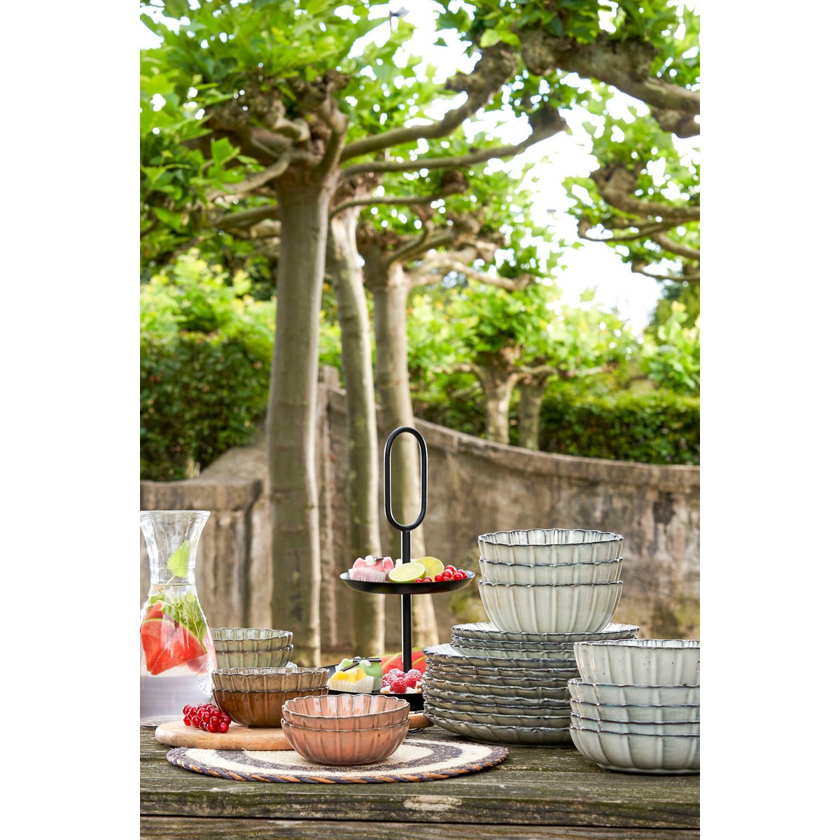 Rama Etagere 2 Layers - H36 x Ø28 cm - Metal - Black