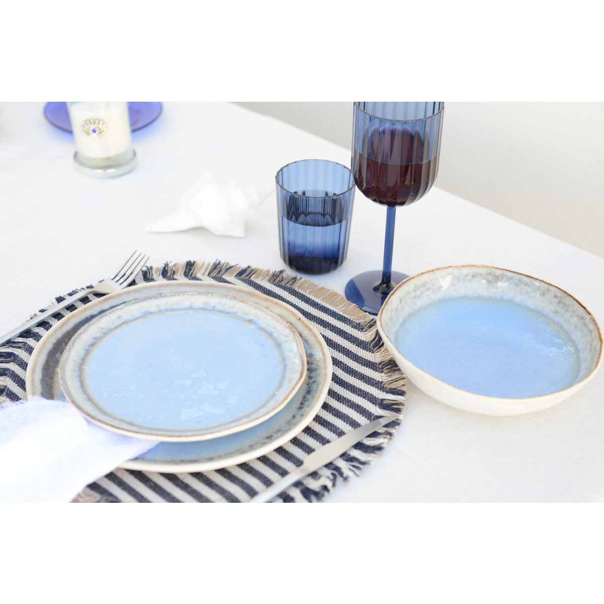 Set van 6 Dessertborden Blauw – Porselein – Aulica | woon-meubel