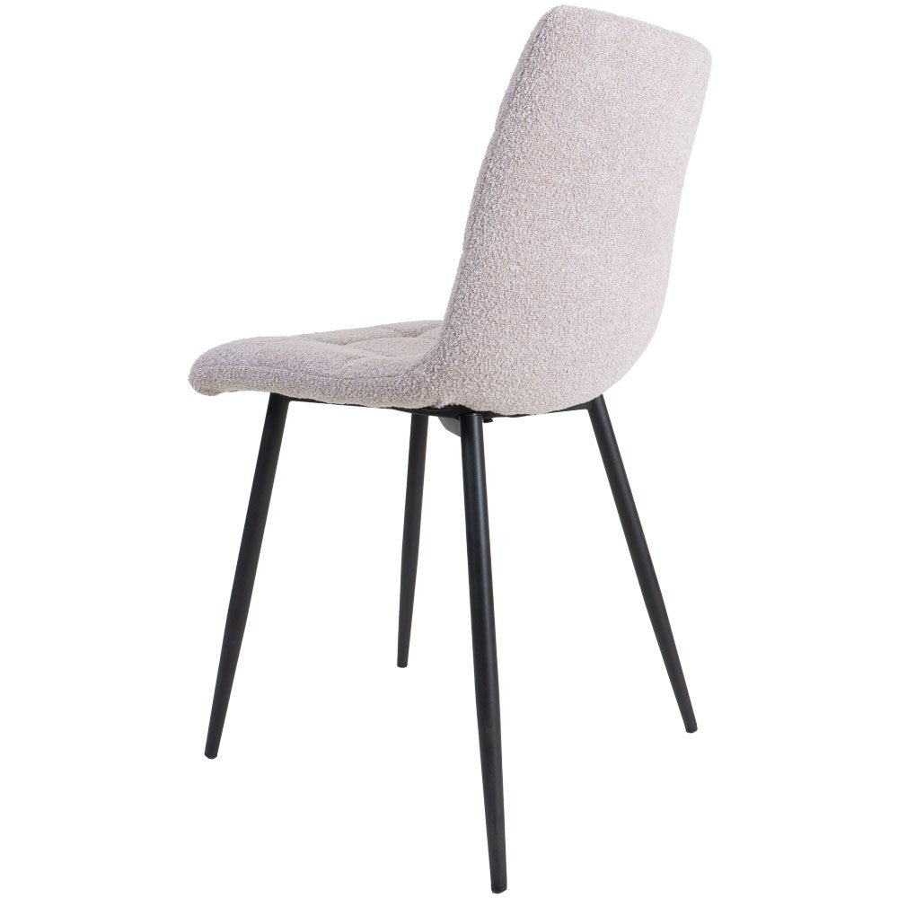 Eetkamerstoel Jenna – Bouclé – Naturel |woon-meubel.nl