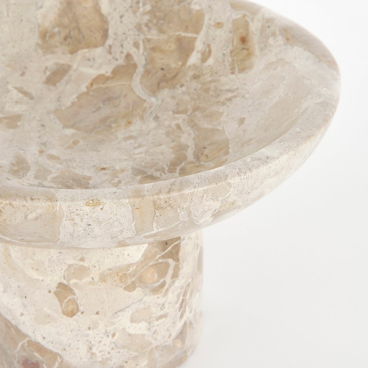 Bol sur pied Finnos - H11 x Ø25 cm - Marbre - Beige