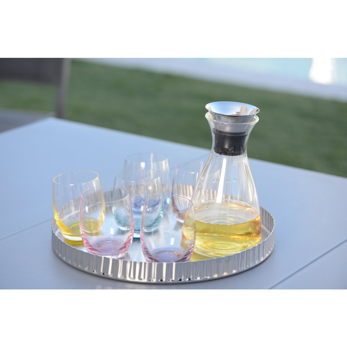 Aulica Karaf Stop & Go 1.1L – Glazen Waterkaraf met Stop |woon-meubel.nl