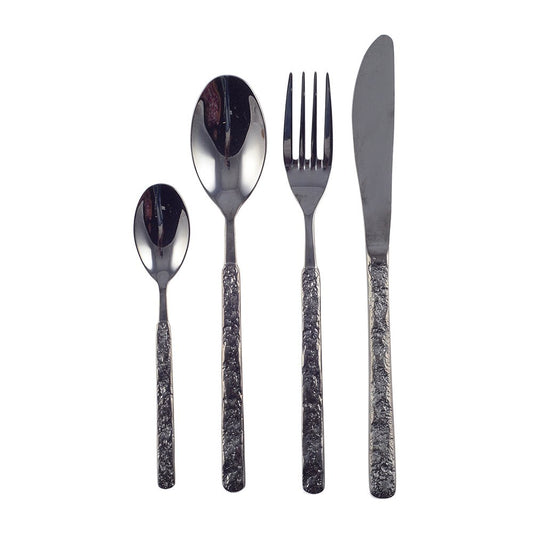 24 -Kamer briljant zwart huishouden met gehamerd afwerking