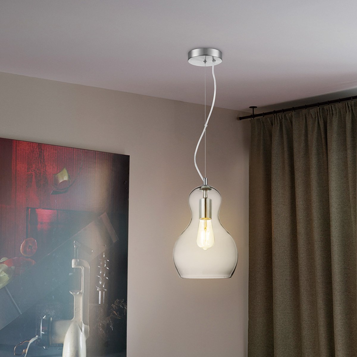 Hanging lamp Bello - Clear - 21x21x138cm