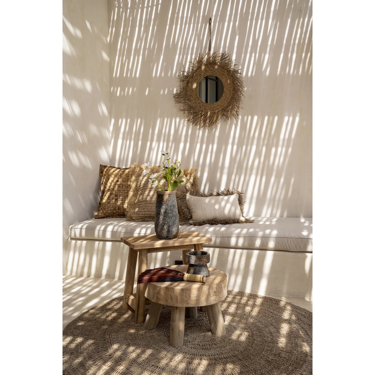 De Rotan Spiegel - Naturel - M| woon-meubel.nl