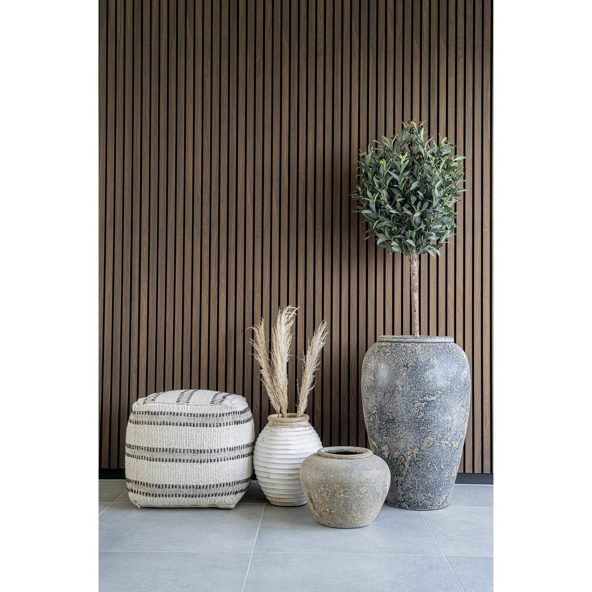 Lomba Decorative pot - Terracotta pot, brown/white, Ø28x35 cm