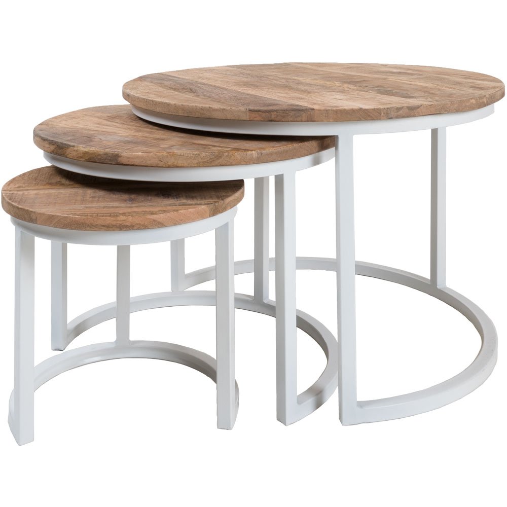 Coffee Table Set of 3 - Industrial Jan - White