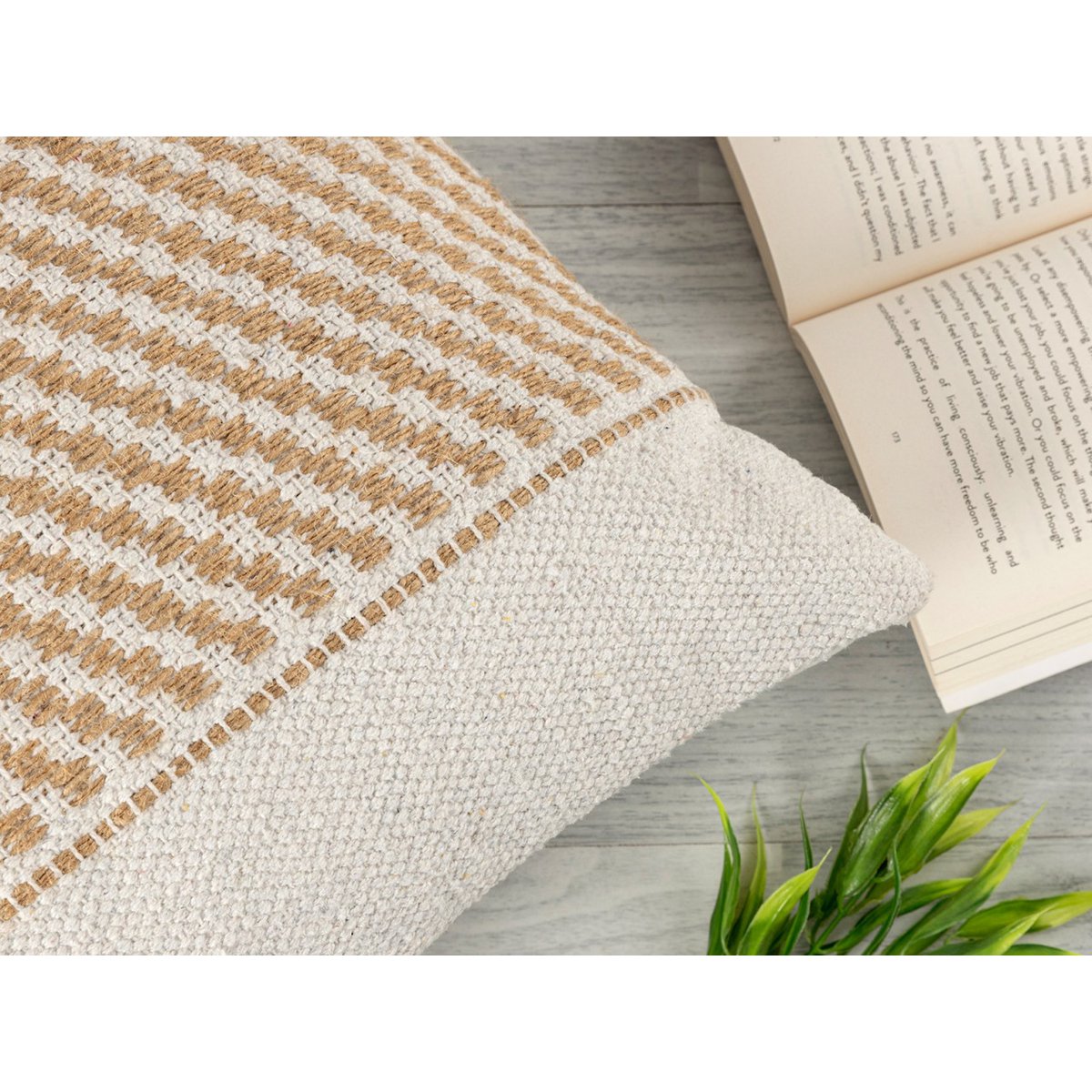 Sierkussen 40x40 cm Set van 2 – Handgemaakt van Katoen & Jute – Natuurlijke Look