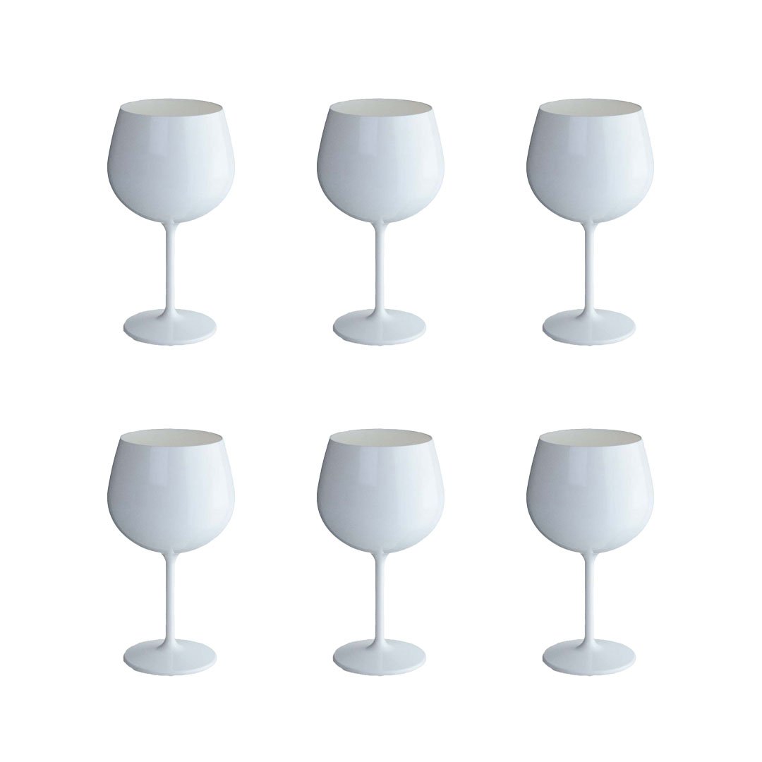 Aulica Wijnglazen Wit – Set van 6 Acryl – 460 ml |woon-meubel.nl