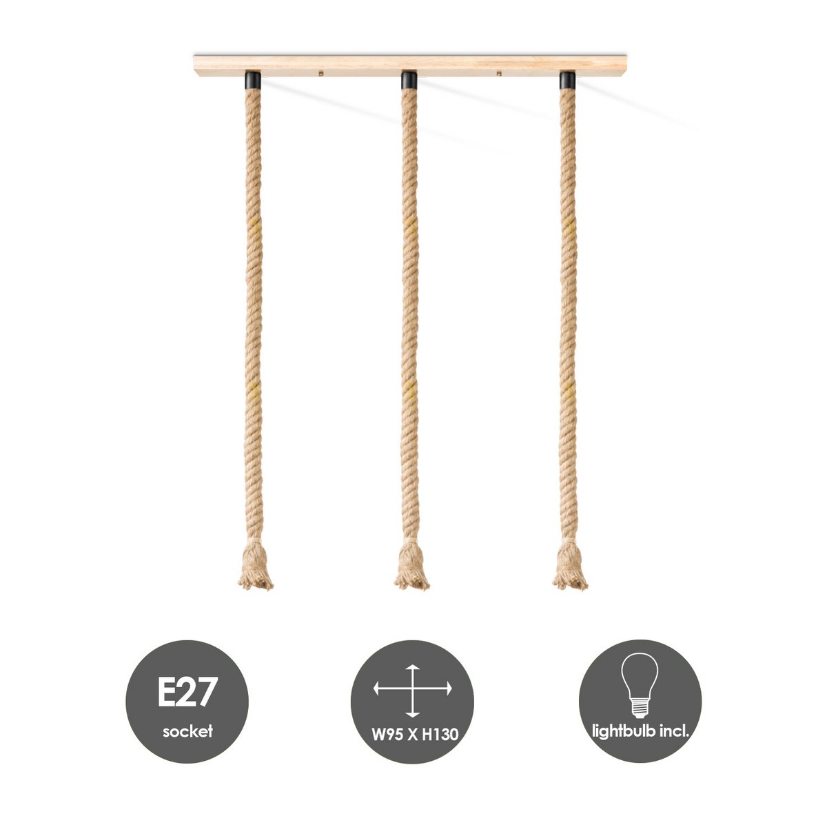 Pendant lamp Leonardo Diabolo - 3L G180 - dimmable amber