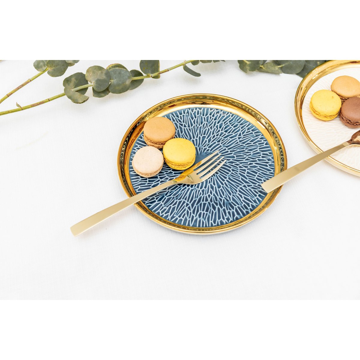 Dessertborden met Gouden Rand | Ø 20 cm |woon-meubel.nl