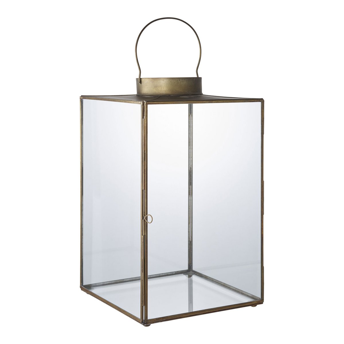 Mohali-lantaarn metaal/glas, antiek messing look |woon-meubel.nl