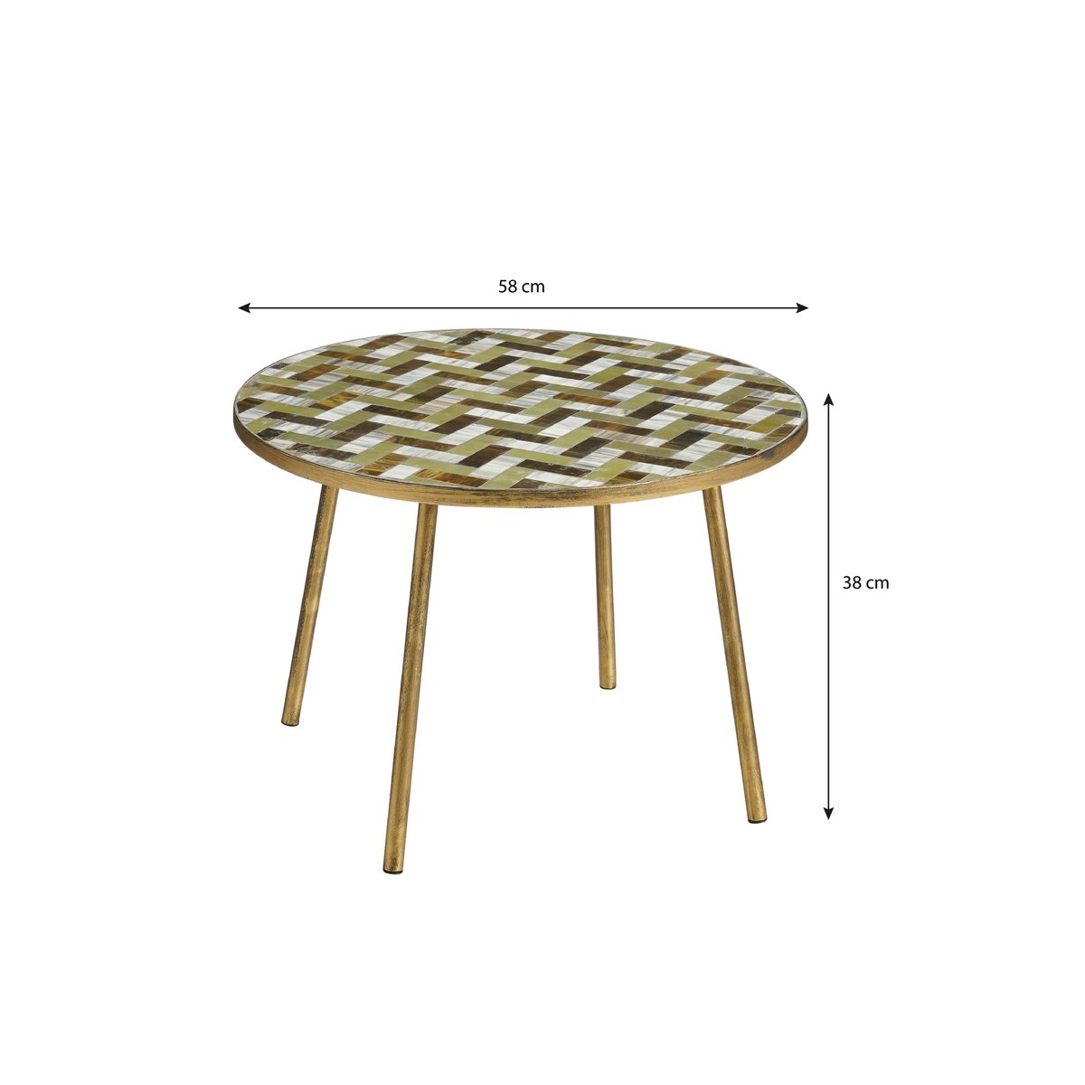 Alanza Bijzettafel Buiten - H38 x Ø58 cm - Metaal - Groen | woon-meubel.nl