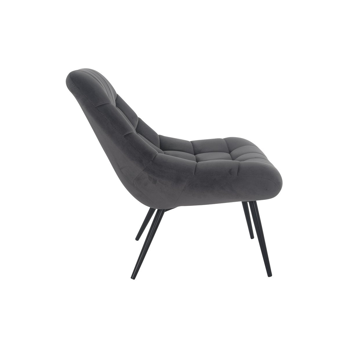 Fauteuil XXL fluweel grijs metaal zwart