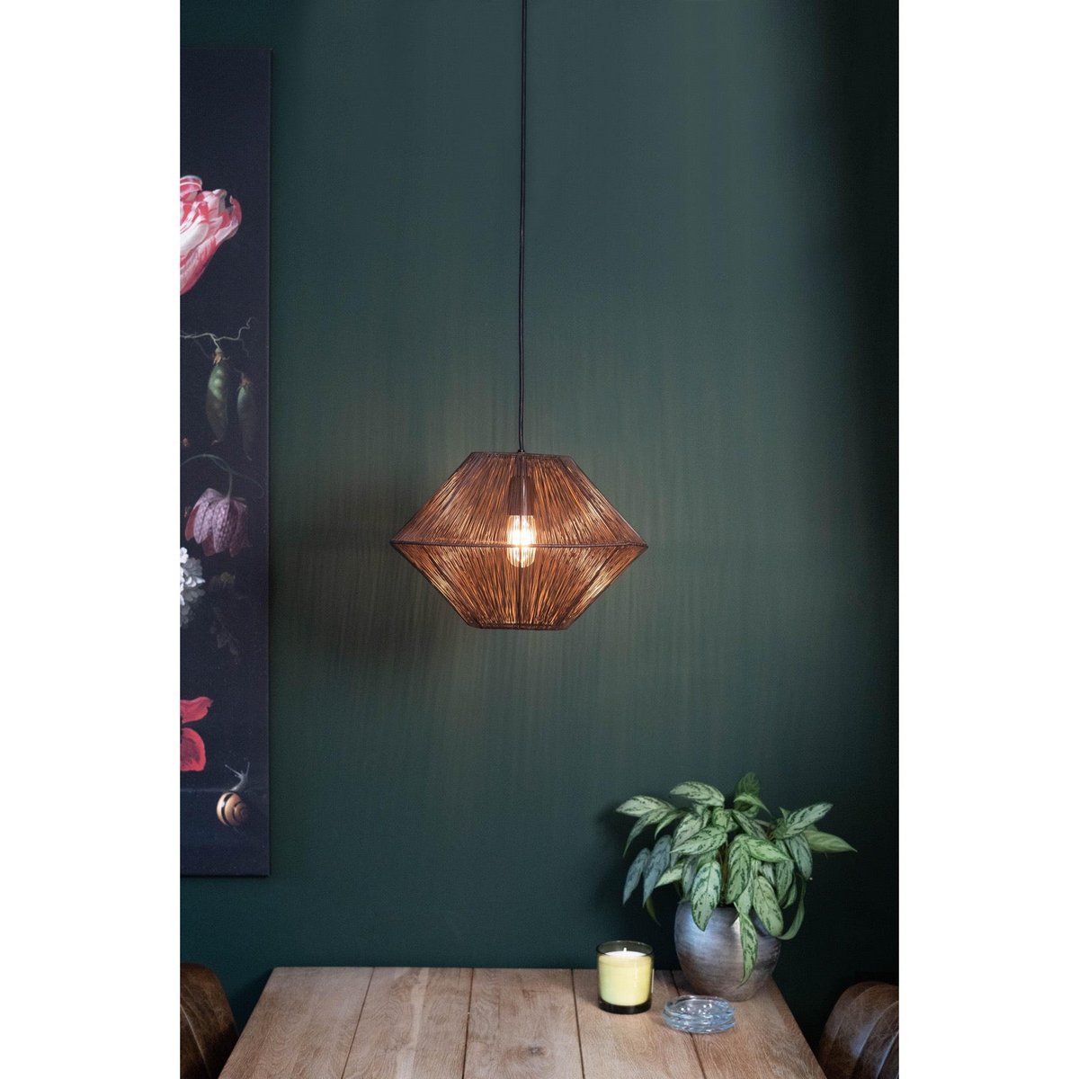 Hanglamp CHARLY antiek brons Ø30x20cm |woon-meubel.nl