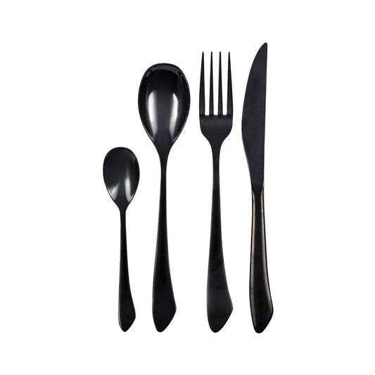Aulica 24-delige Bestekset – Glanzend Zwart – RVS | woon-meubel.nl
