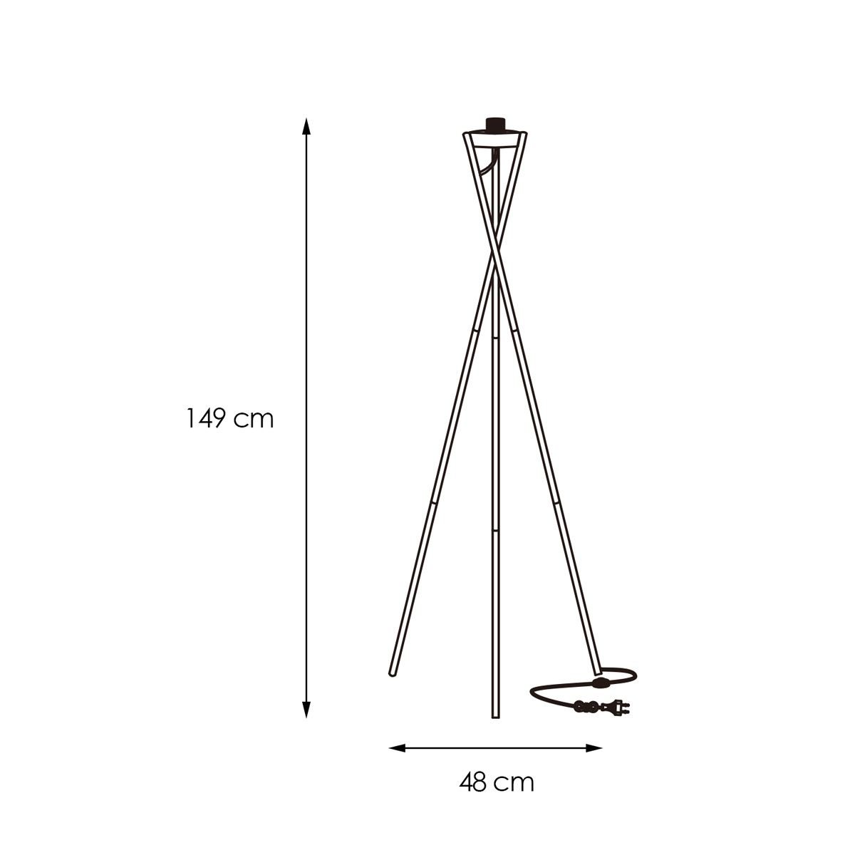 Pied de lampadaire Tripode 48/48/149cm - Laiton