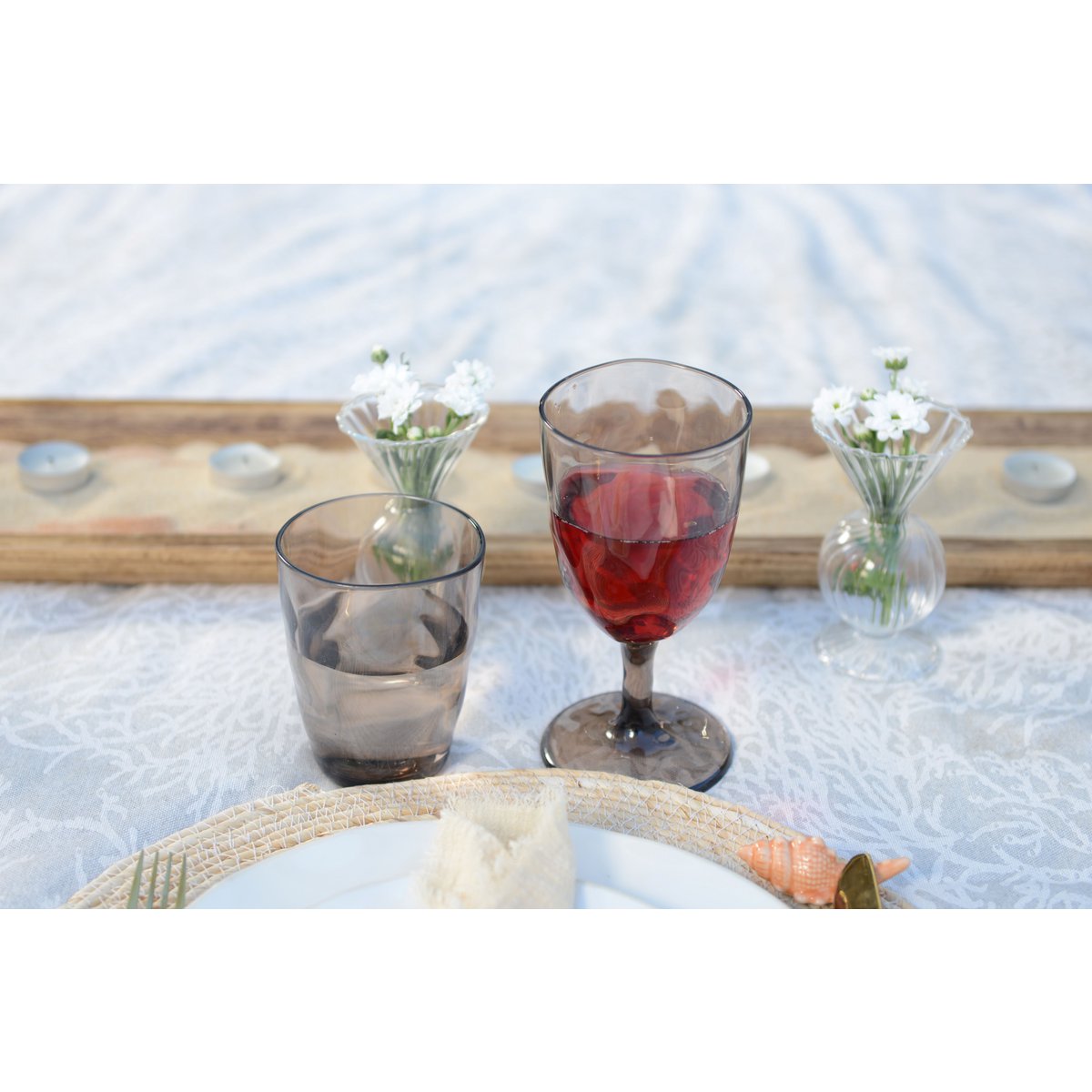 Set van 6 Acryl Bruine Waterglazen – Aulica