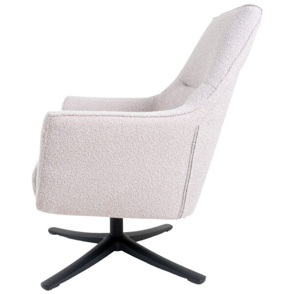 Fauteuil Ties – Bouclé – Naturel Moderne Draaifauteuil bouclé |woon-meubel.nl