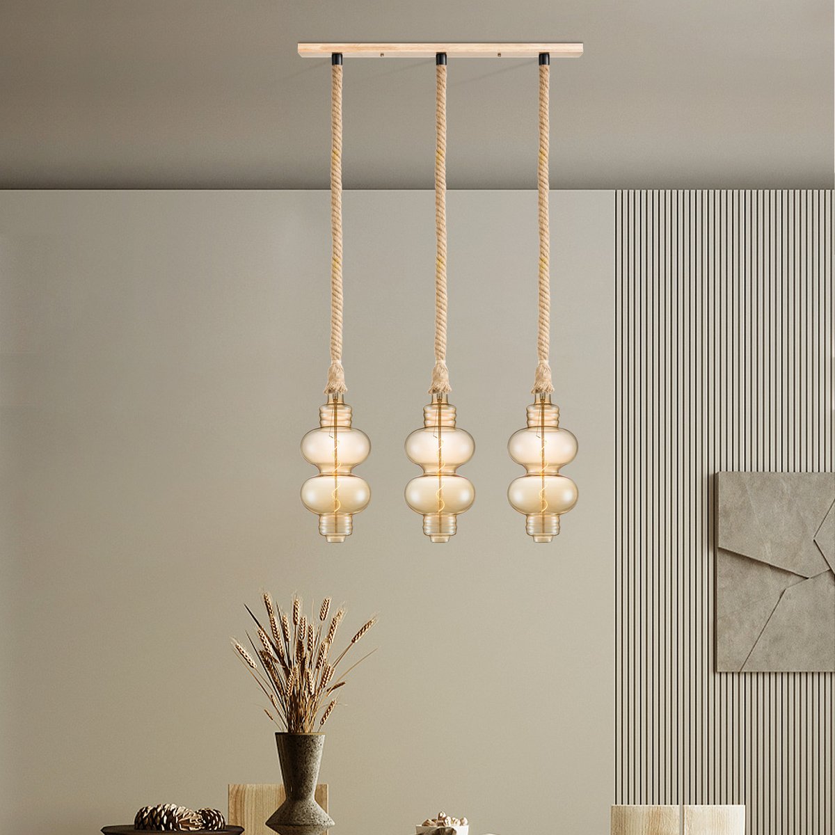 Pendant lamp Leonardo Diabolo - 3L G180 - dimmable amber