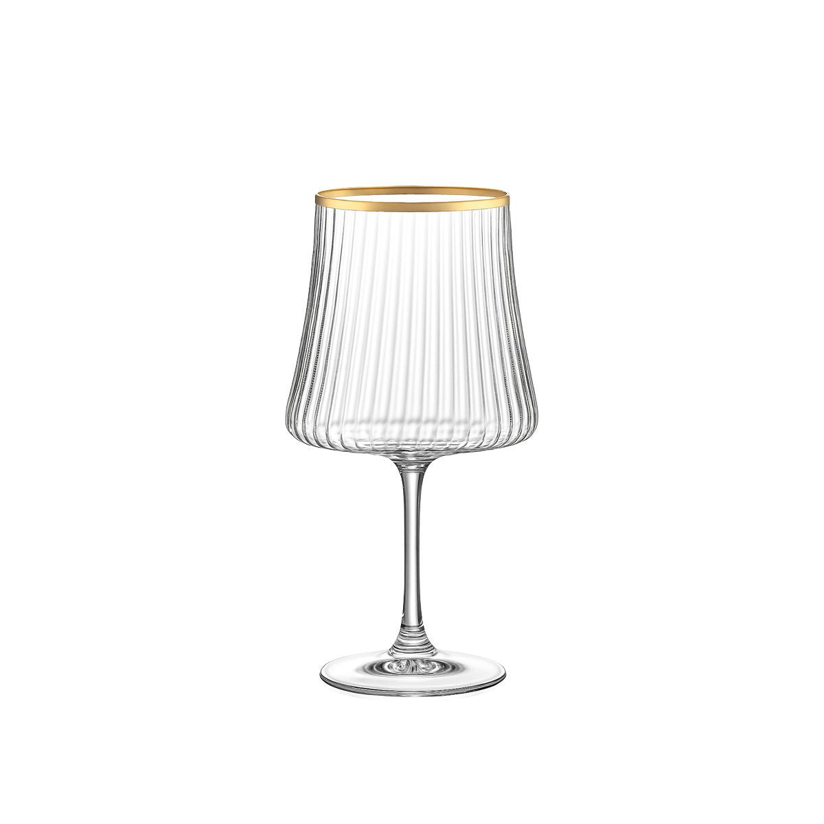 Wijnglazen – Set van 6 – Transparant met Gouden Rand – Marie Design