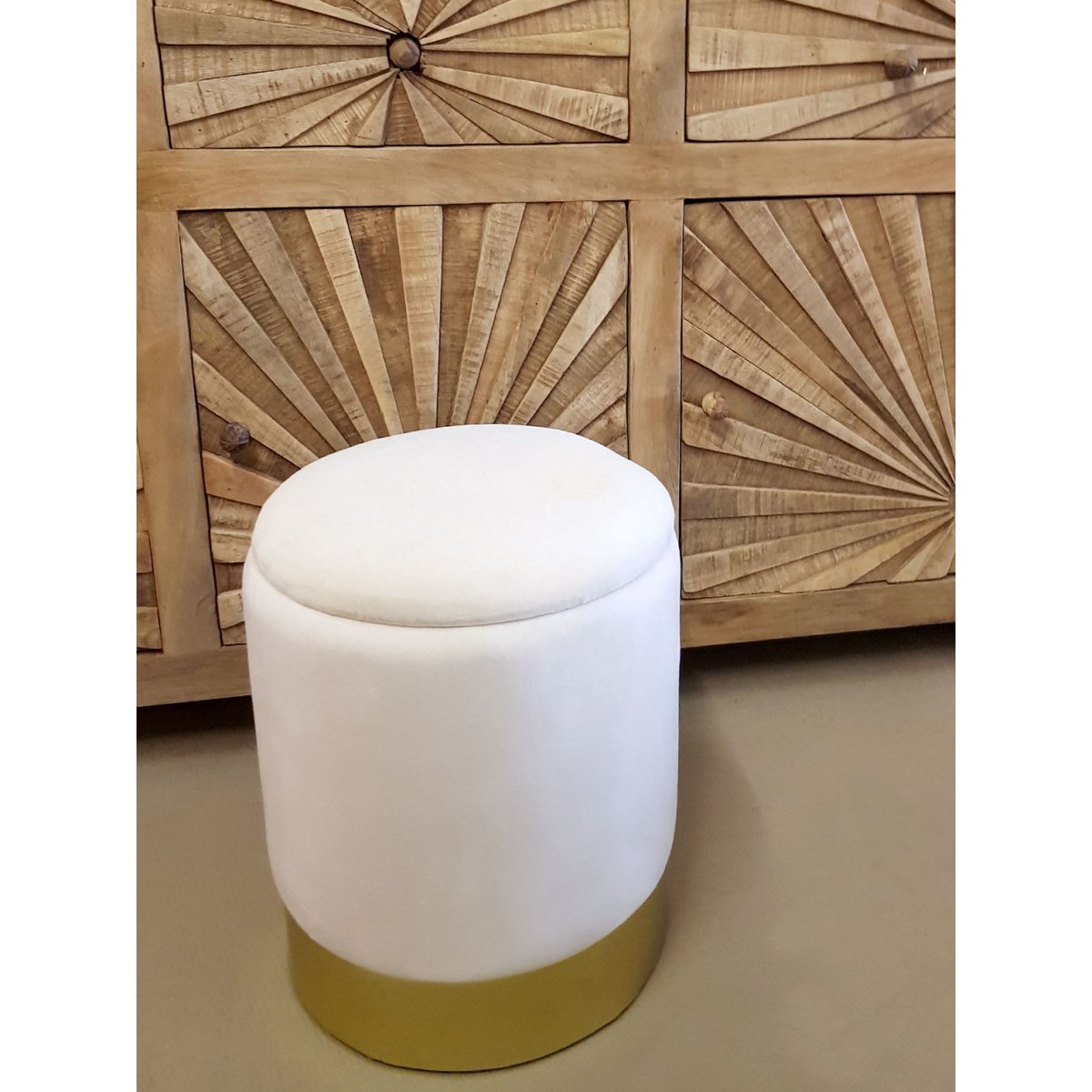 ποΈ Voglrieder Velours Hocker β Γ 31 x H 38 cm β Met Opbergruimte β Zachte Zithocker van Velours β Verkrijgbaar in 7 Kleuren