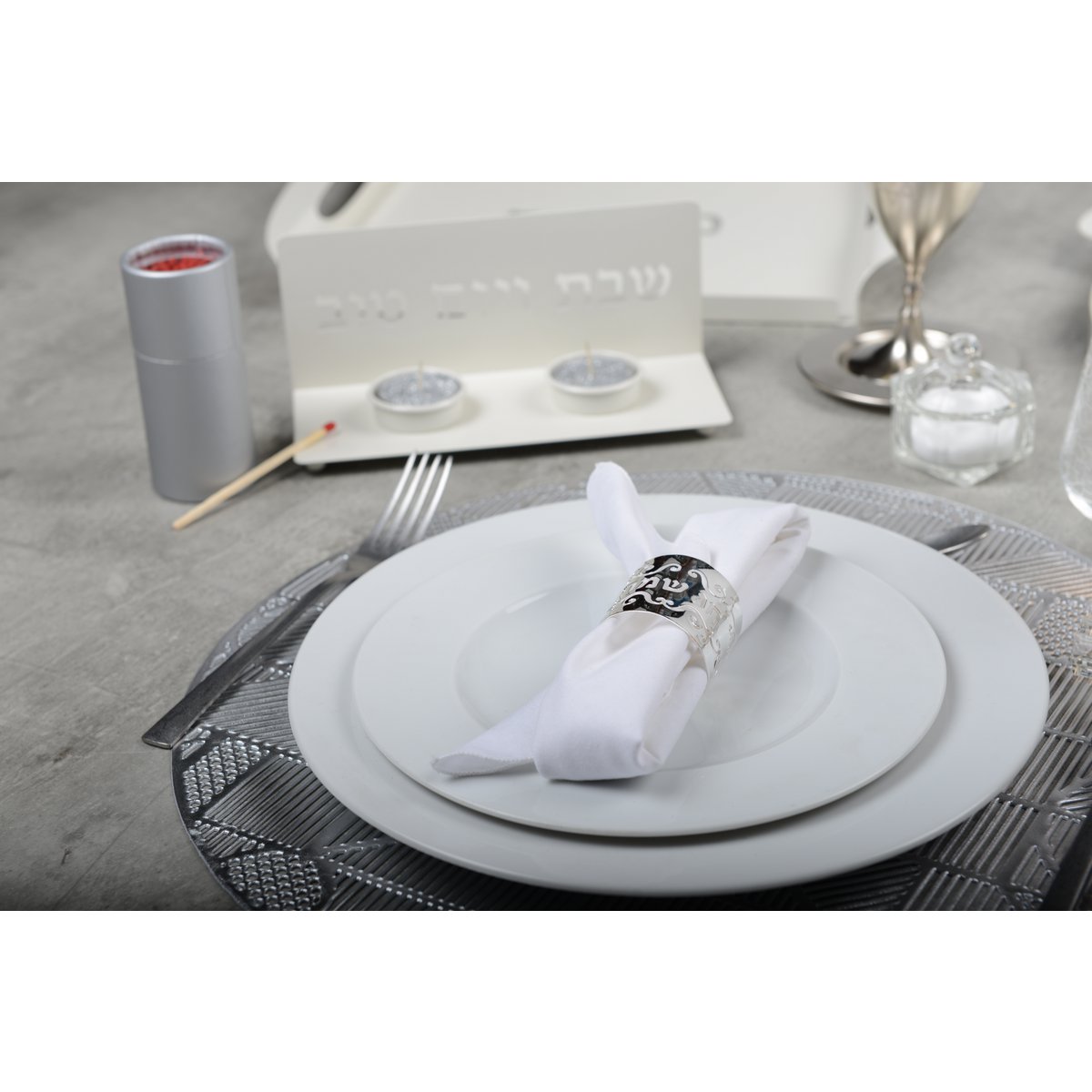 Zilveren Geometrisch Placemat – 38 cm | woon-meubel.nl