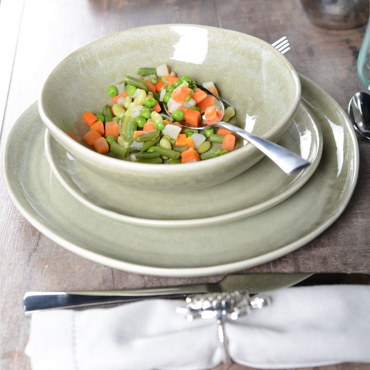 Aulica – Groene Dinerbord 27,2cm– Keramiek |woon-meubel.nl