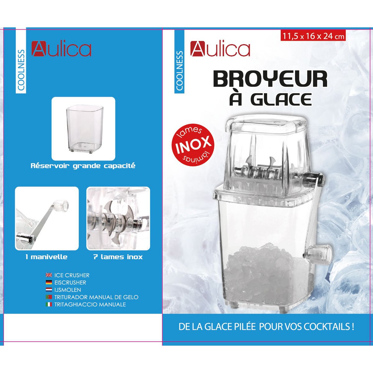 Aulica Grace IJsvergruizer – Transparant Acryl 23,5cm