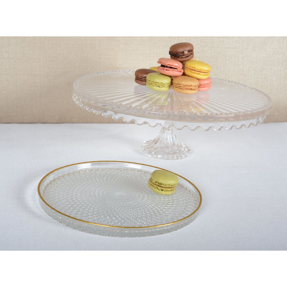 Glazen Taartschaal op Voet Ø32cm | Elegant plateau| woon-meubel.nl