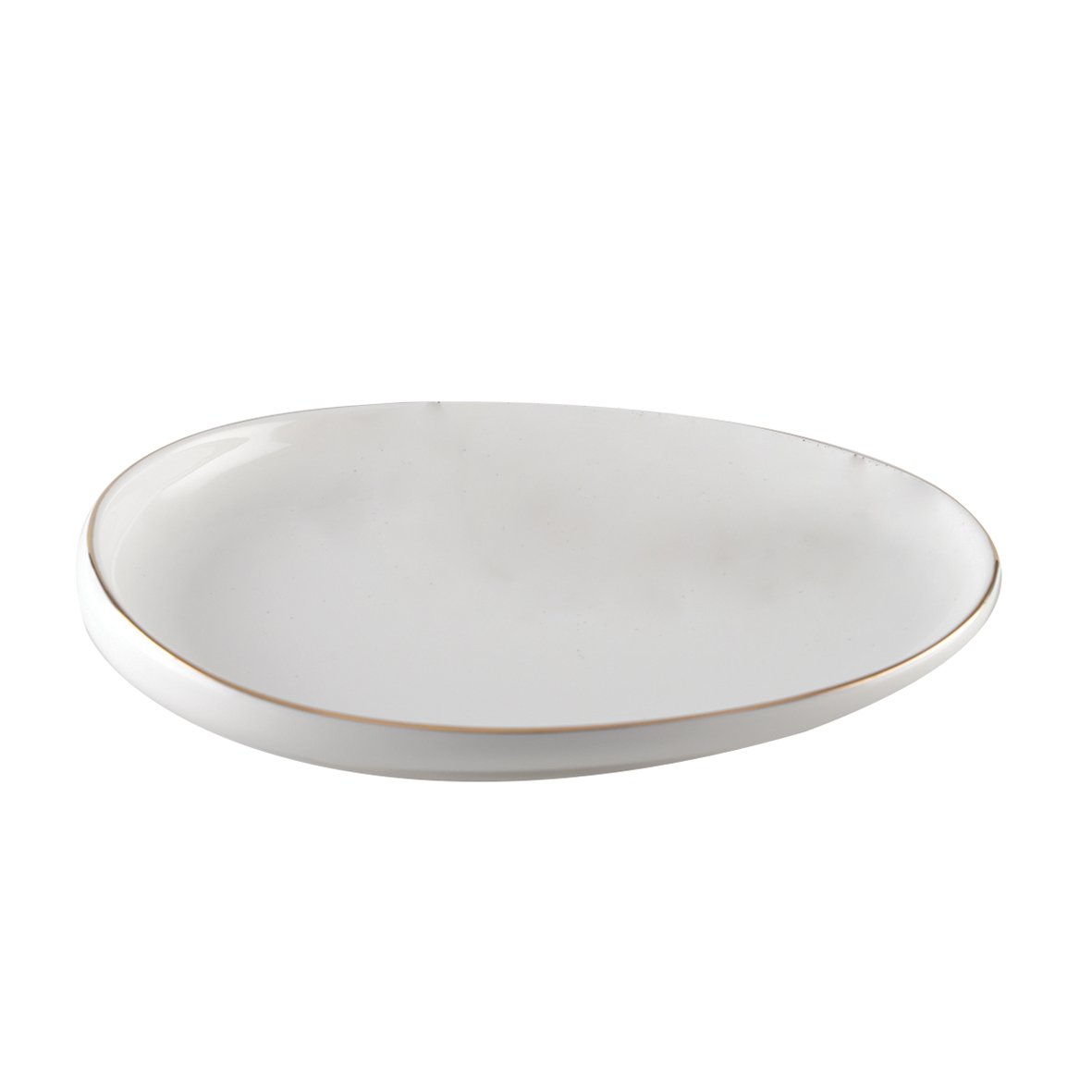 Witte Ovale Keramische Dessertplaat – Aulica 23x20,5 cm | www.woon-meubel.nl