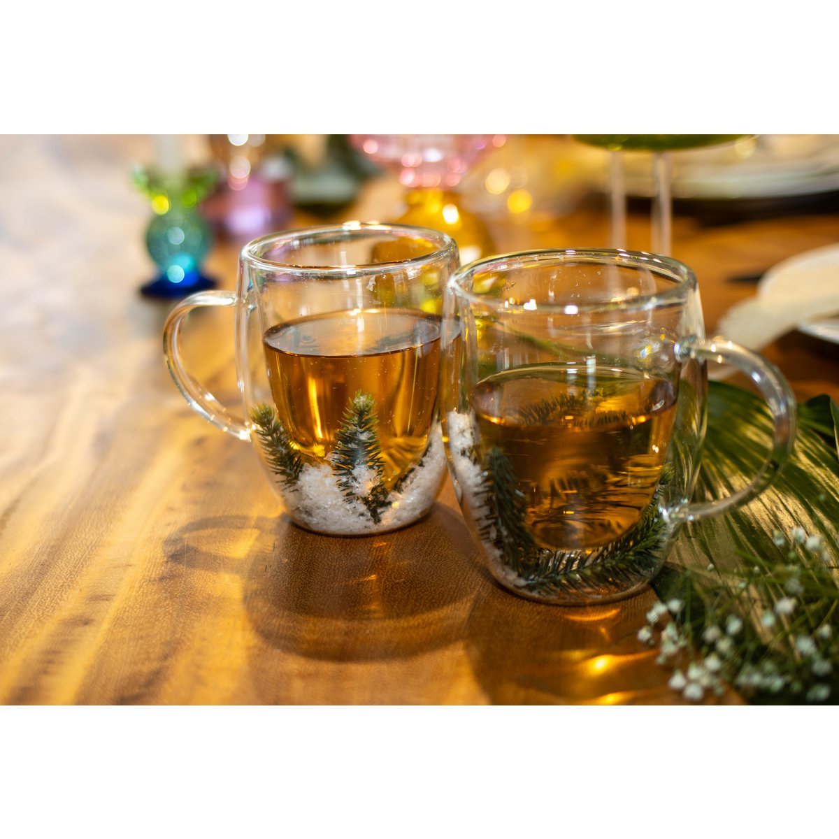Theekopjes – Set van 2 – Dubbelwandig Glas – Bloemen |woon-meubel.nl