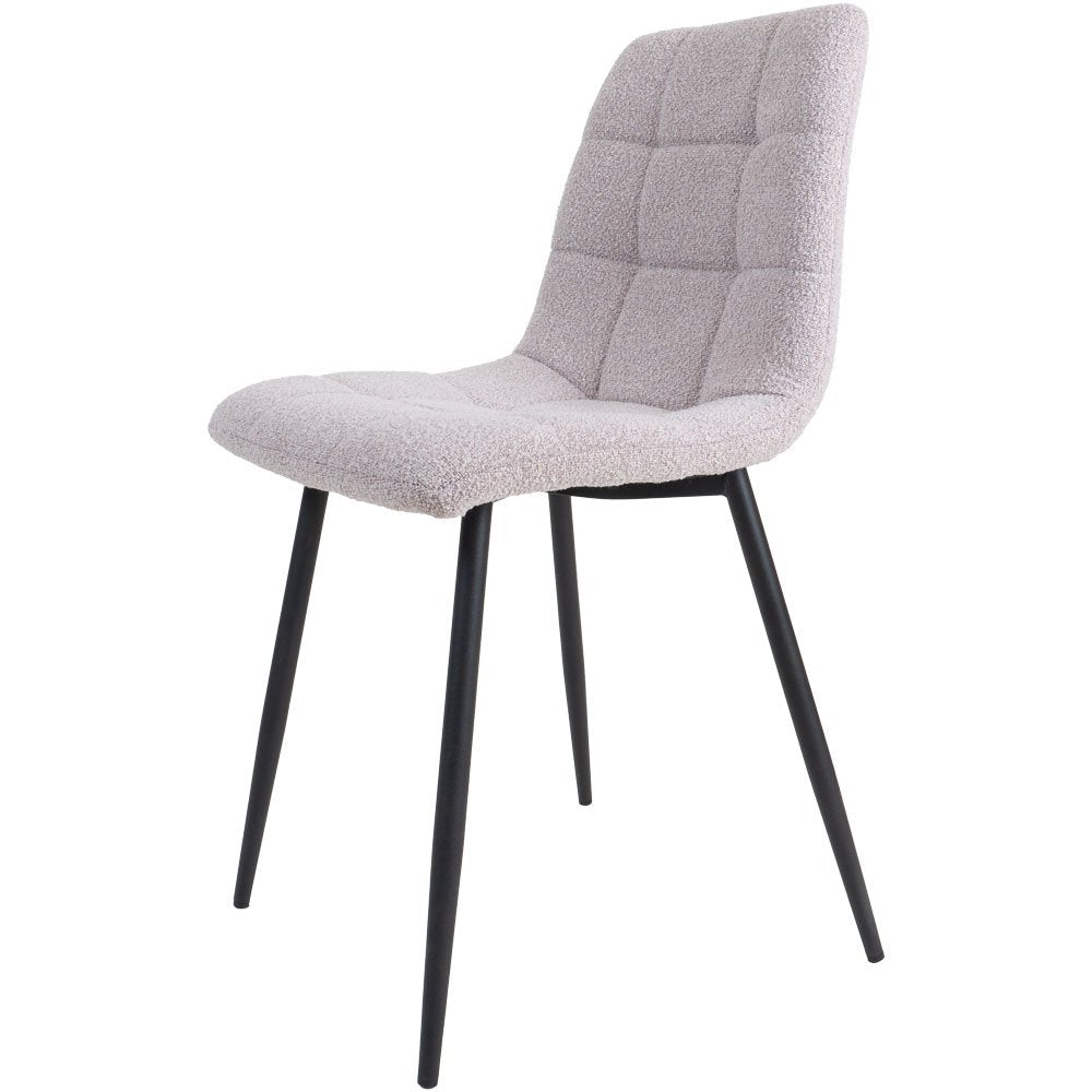 Eetkamerstoel Jenna – Bouclé – Naturel |woon-meubel.nl