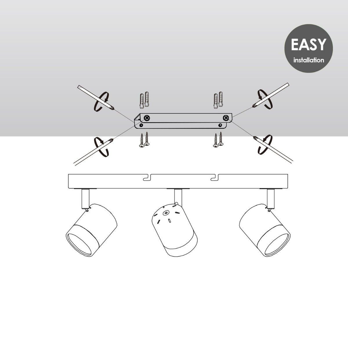 LED Surface-mounted spotlight Manu 3 - incl. dimmable LED lamp - white