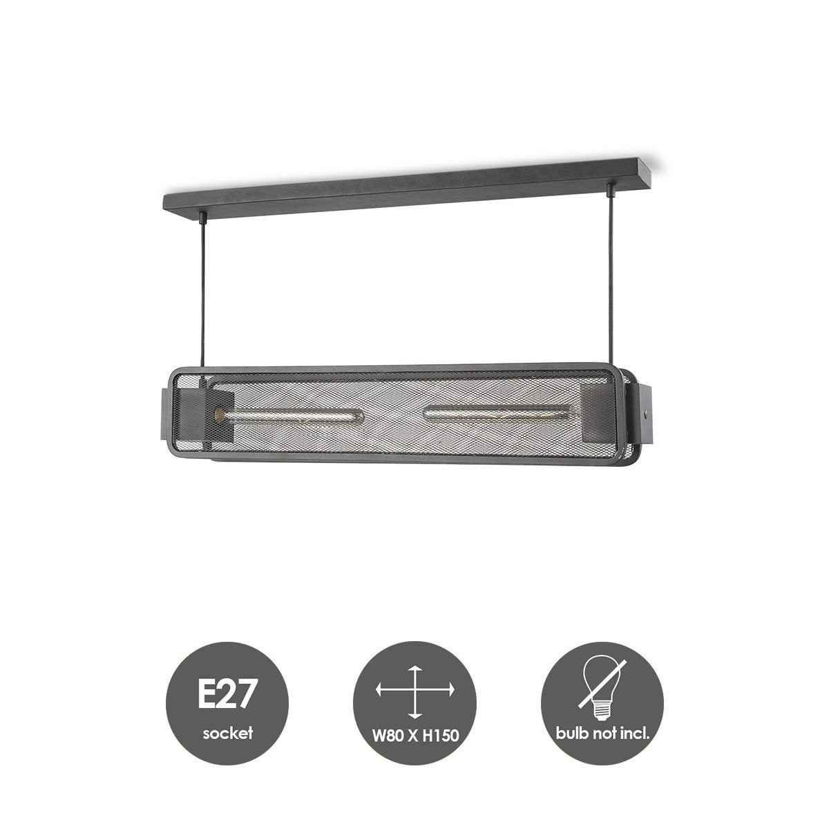 Hanging lamp Weave - Black - 80x12x150cm