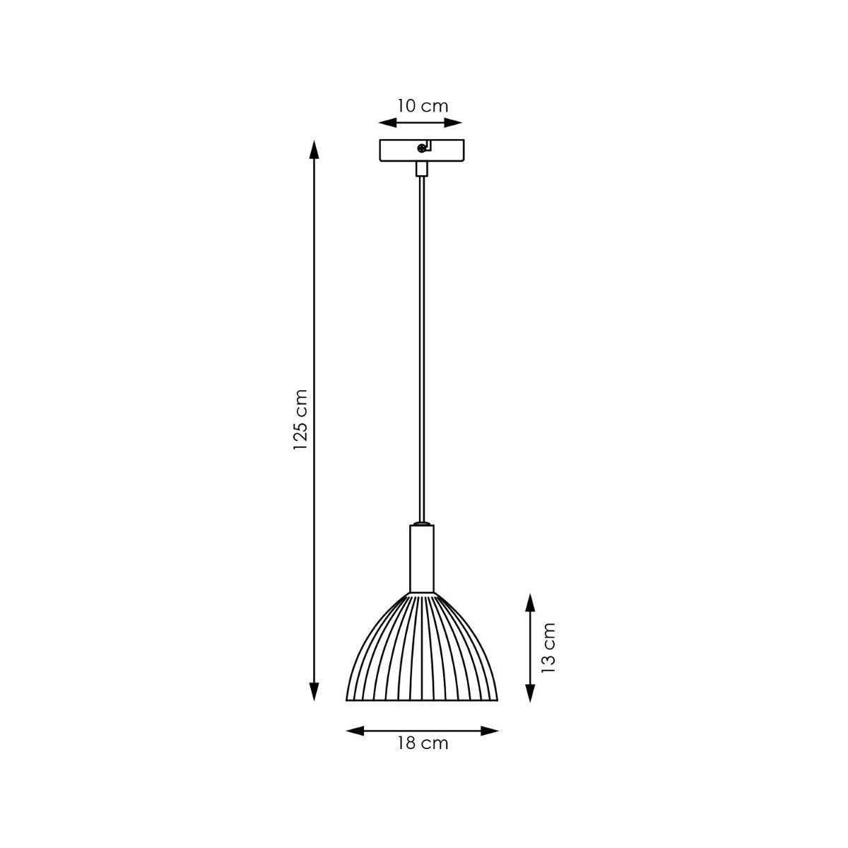 Hanging lamp Credo - Brass - 18x18x125cm