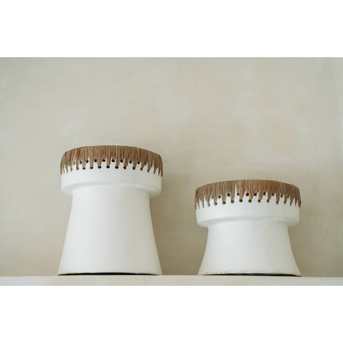 De Mooie Kaarsenhouder terracotta - Wit Naturel - M |woon-meubel.nl